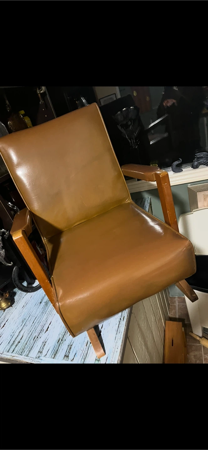 Vintage Brown Vinyl Rocking Chair