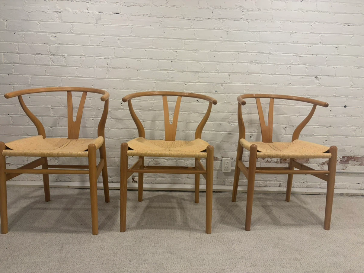 Dining Chairs - Set of 3 Iconic Danish Wishbone Chairs