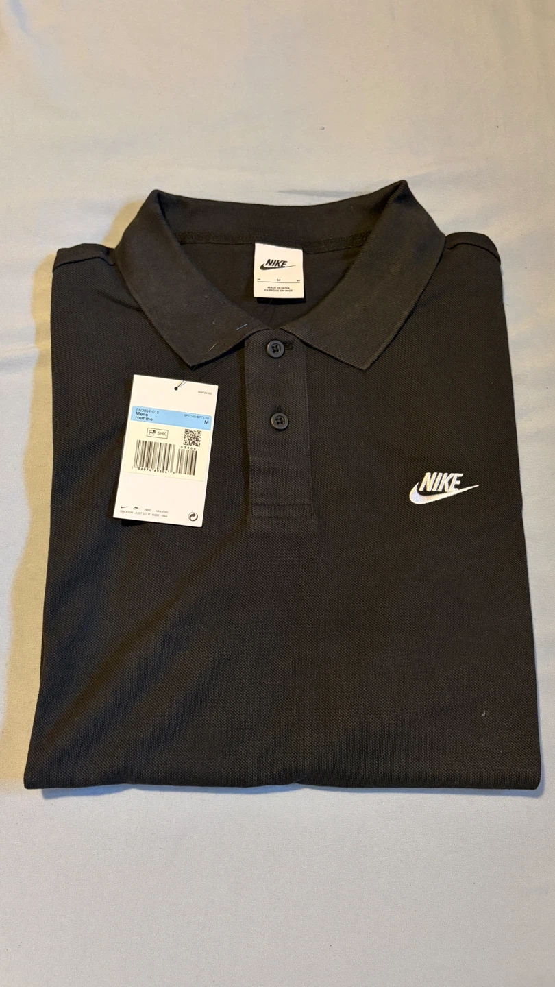 New Nike Mens Black Polo Shirt - Size Medium