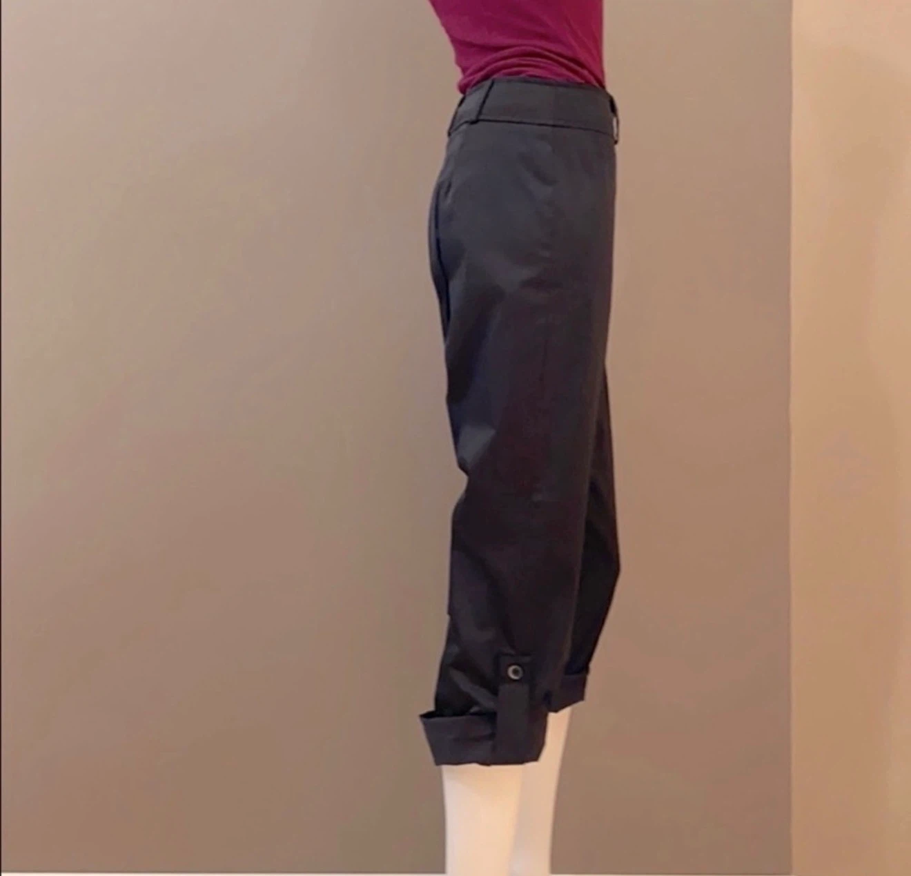 Melanie Lyne Black Sateen Cargo Capri Pants (Multi Length) - photo 5