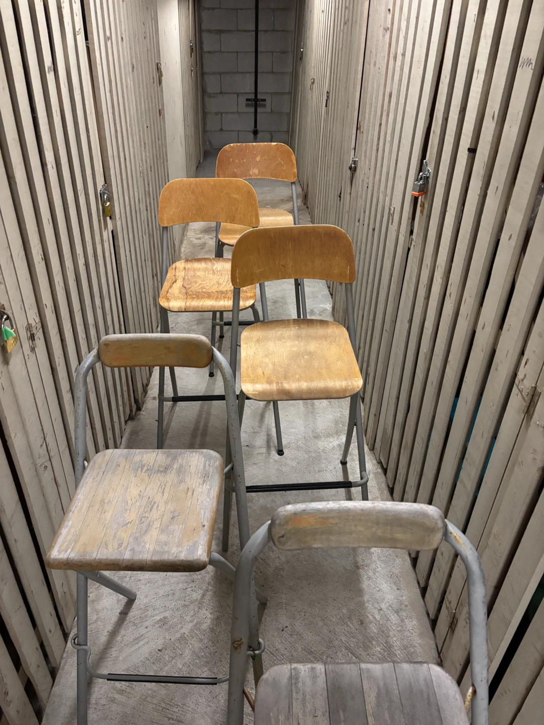 Set of 5 folding bar stools - photo 2