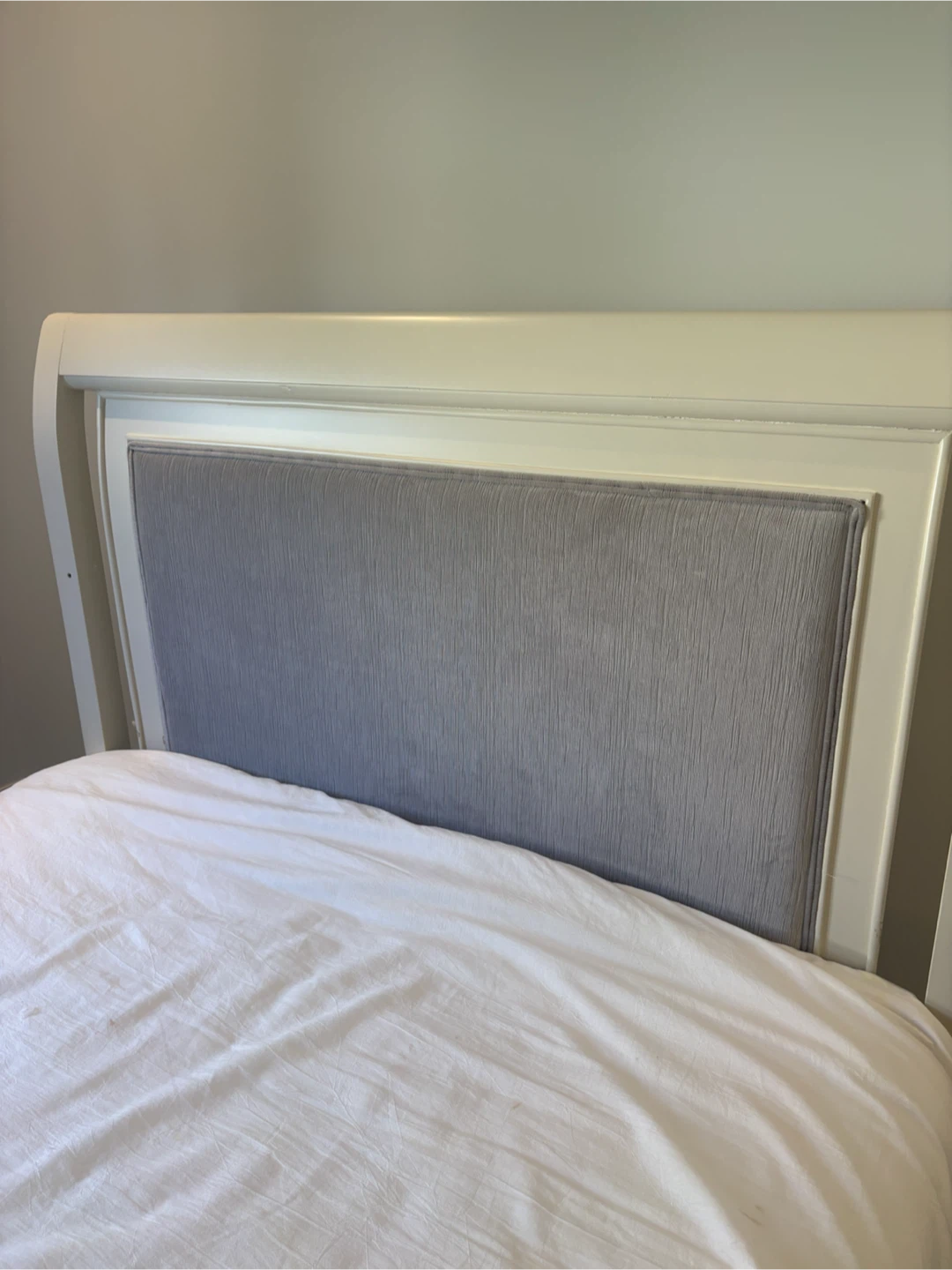 Cream and Grey Upholstered Bed Frame - photo 2