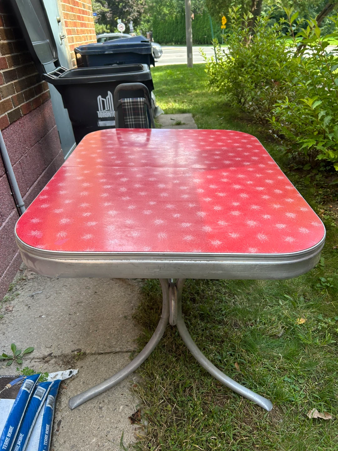 Vintage Mid-Century Red Starburst Dining Table