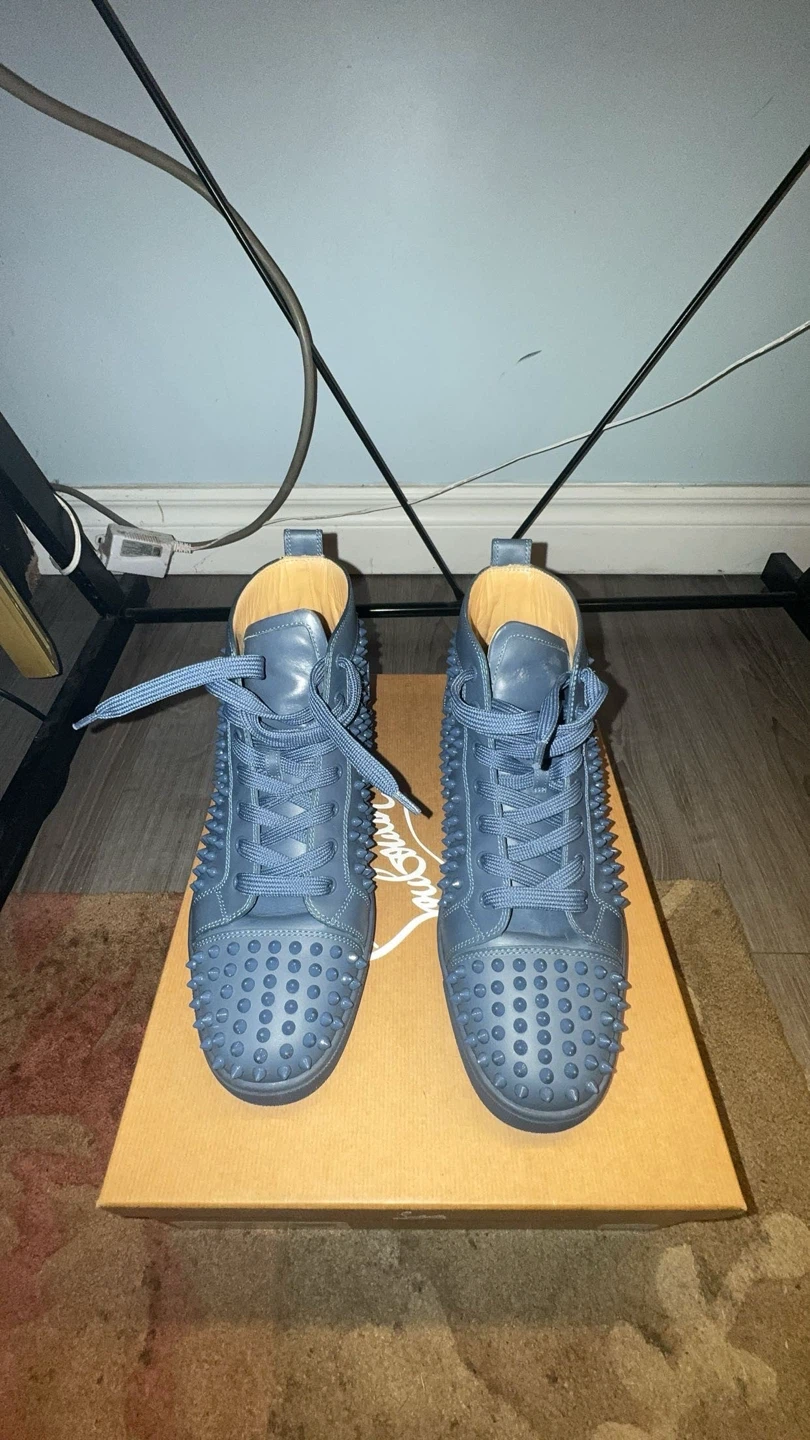 Christian Louboutin Spiked blue calf