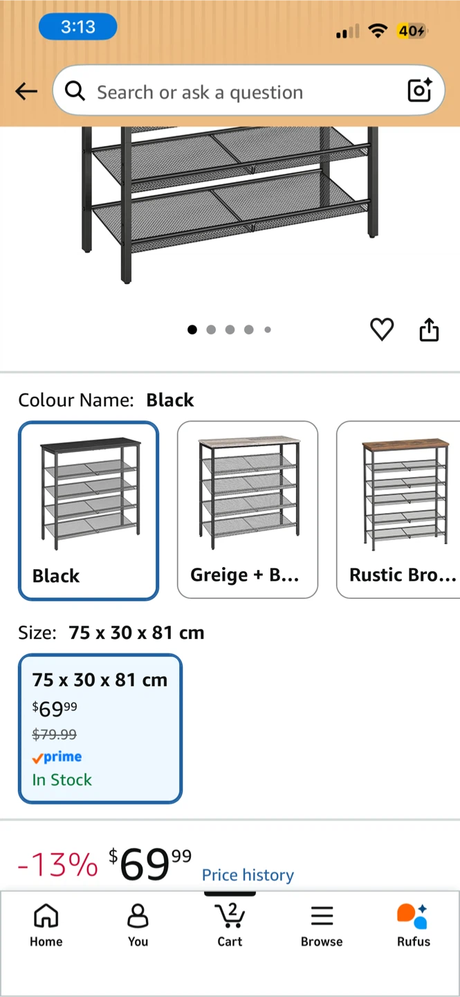 New 5-Tier Black Shoe Rack - photo 3