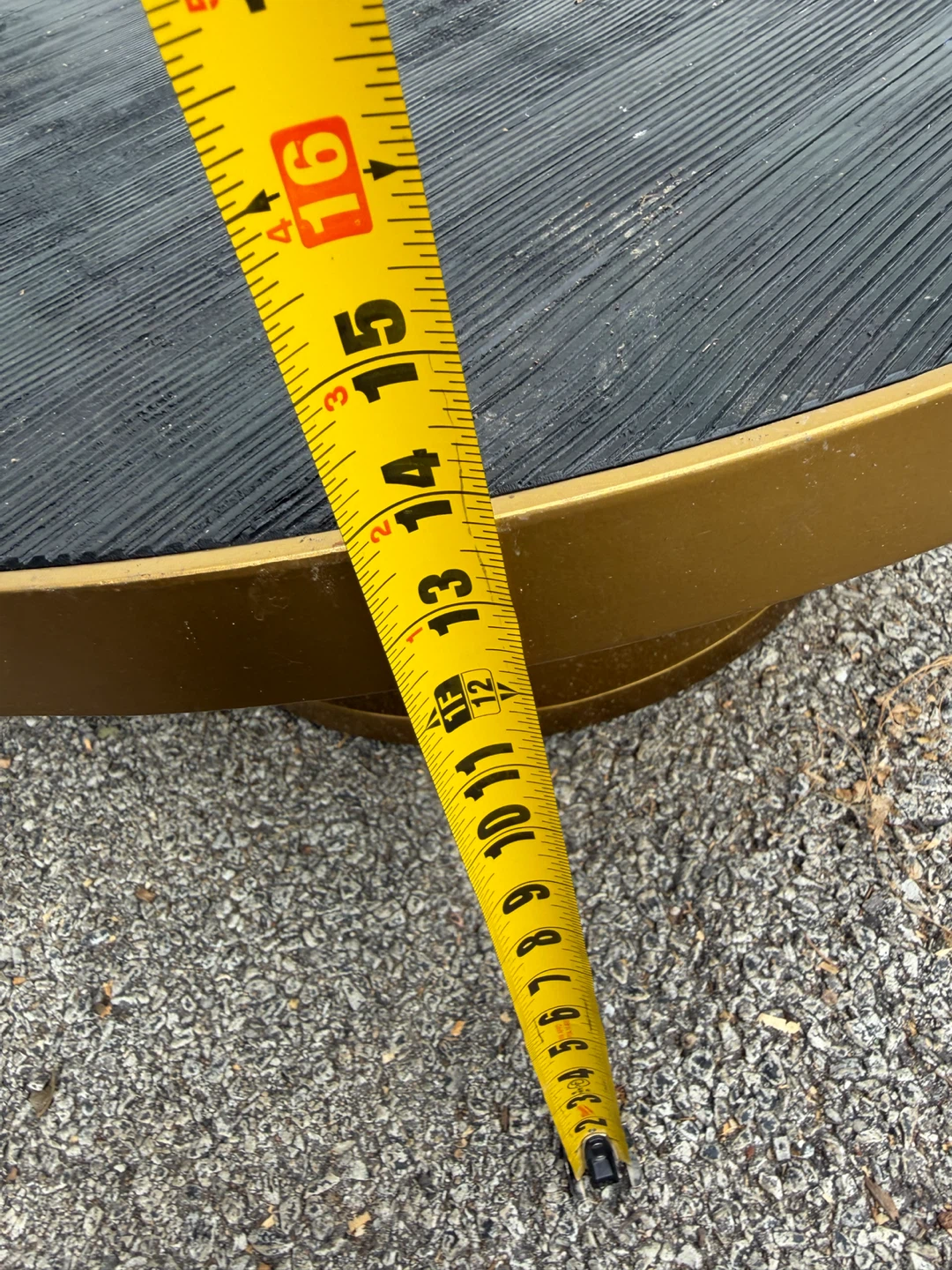 Round Coffee Table with Black Top and Gold Base - photo 5