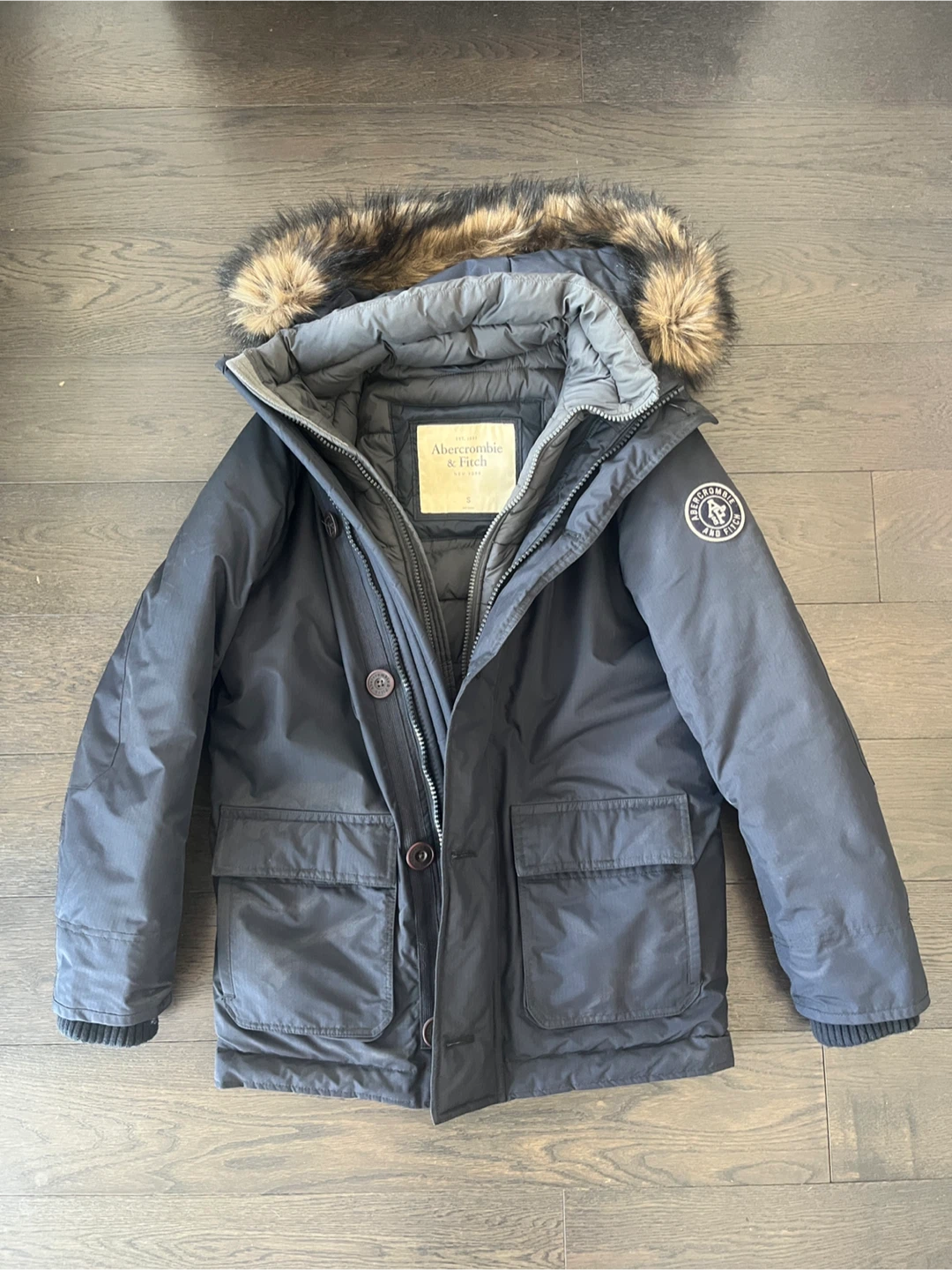 Abercrombie & Fitch Parka - Navy Small