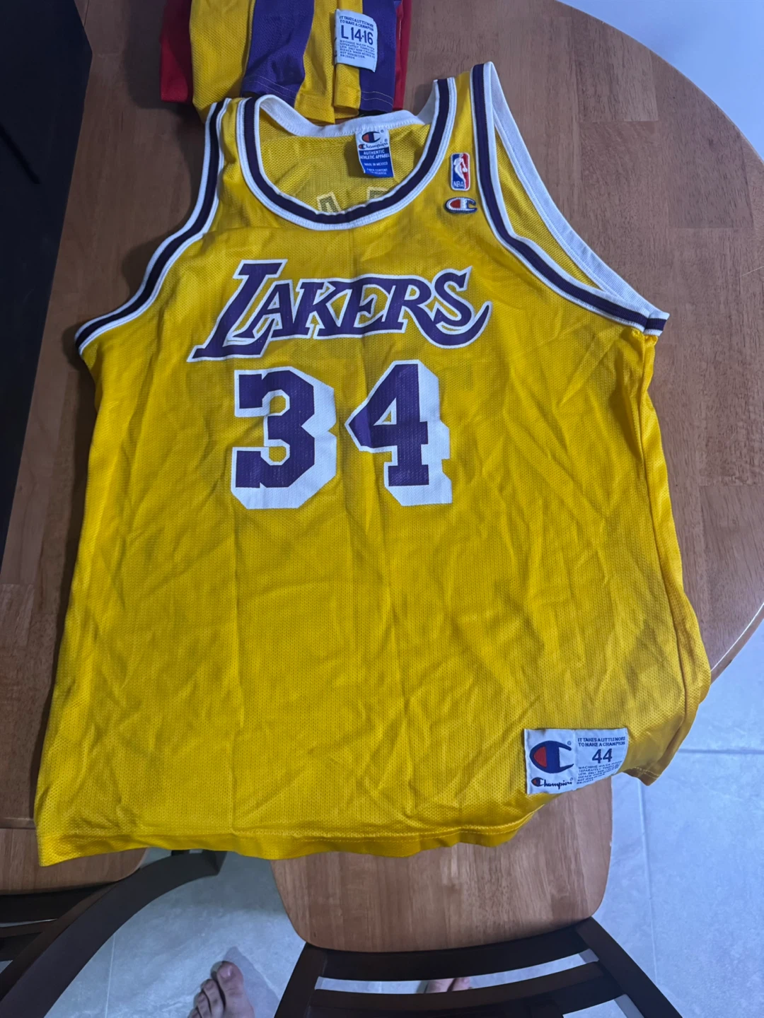 Kids Champion LA Lakers O'Neal 34 Jersey