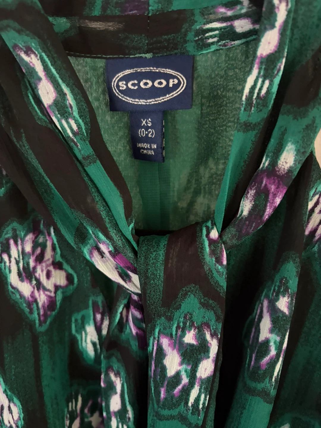 Scoop Green Patterned Halter Top XS - photo 3