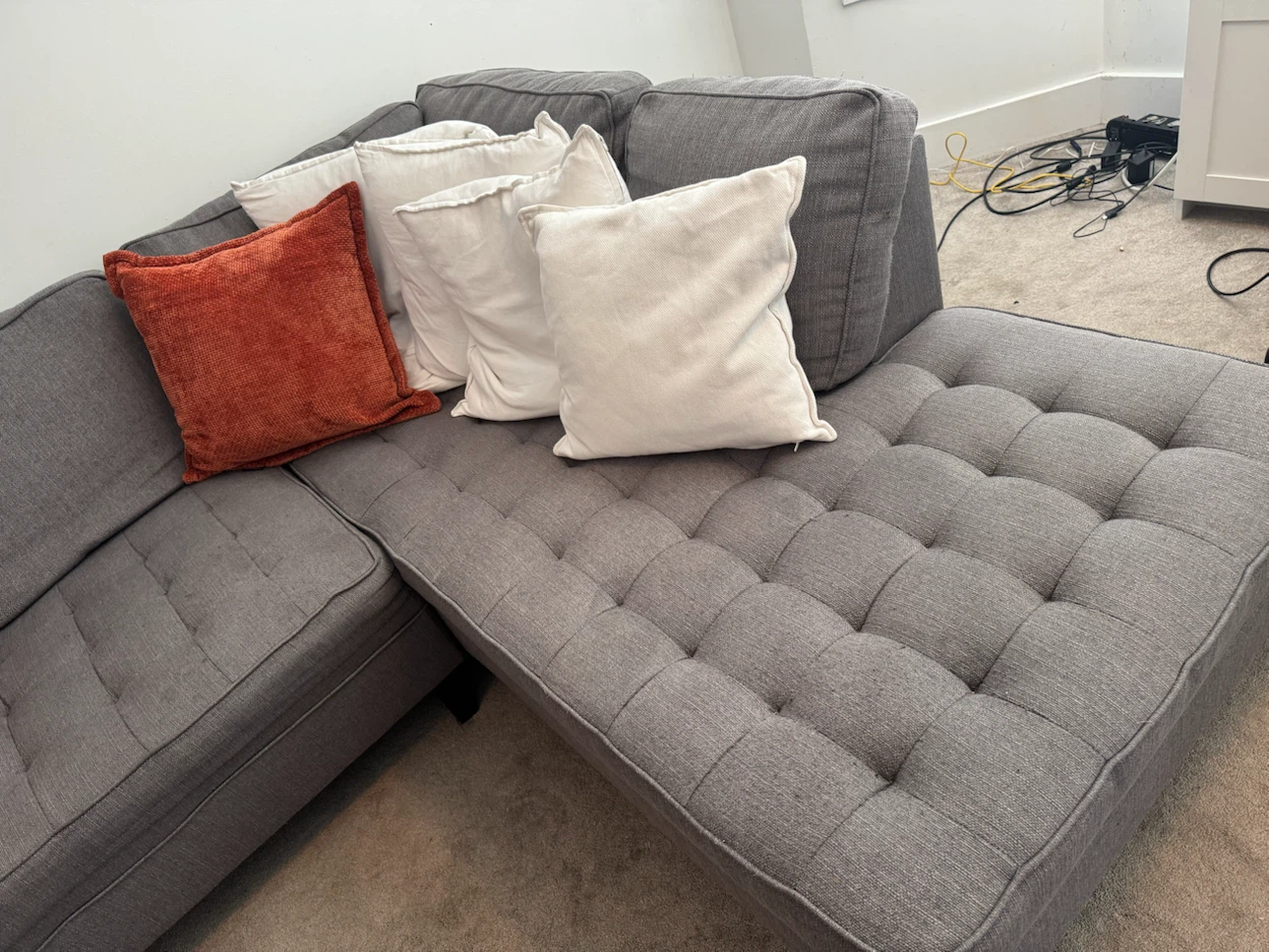 Grey Sectional Sofa with Chaise - photo 2