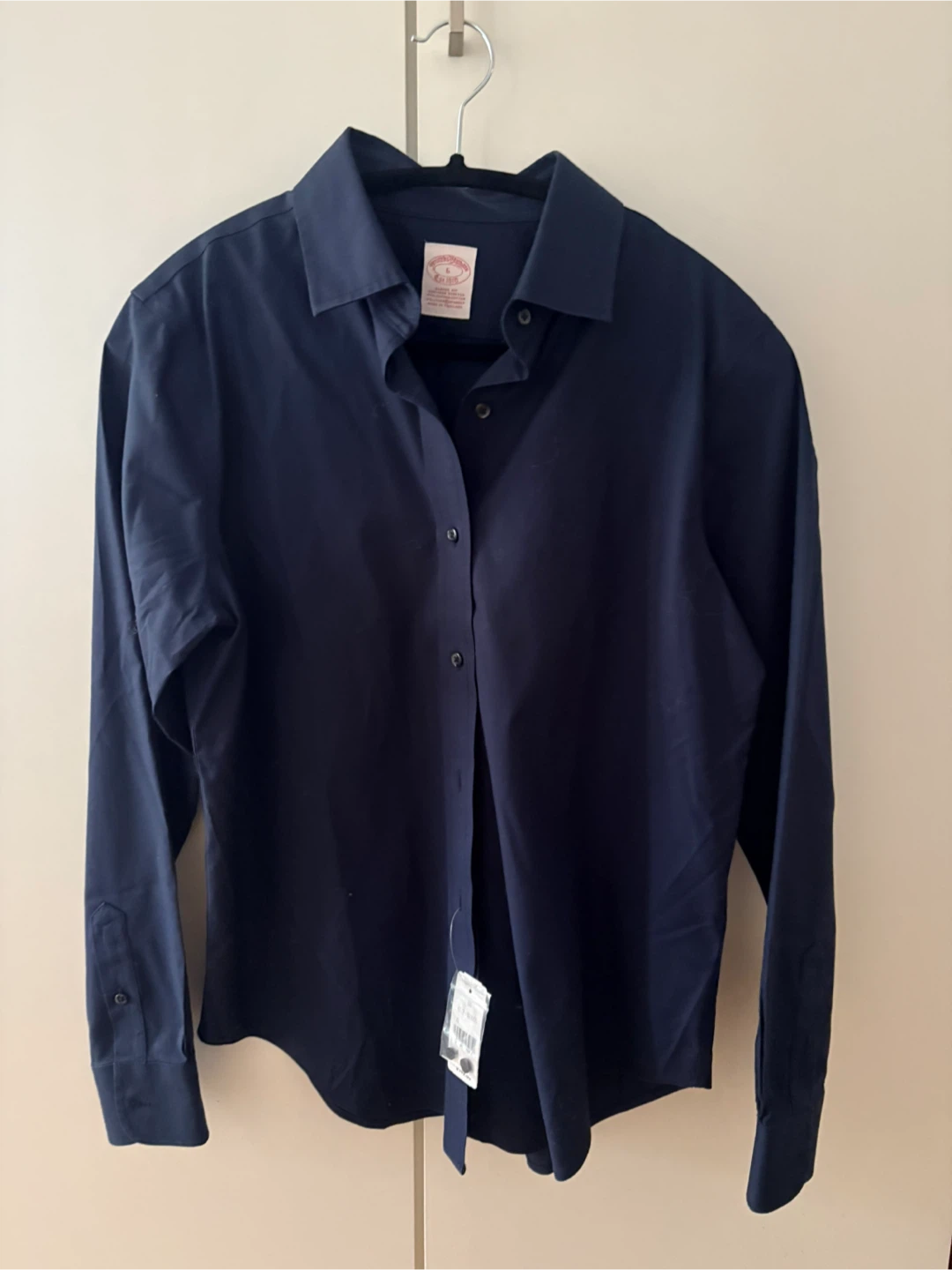 NWT BROOKS BROTHERS W Navy Non-Iron Shirt Size 6