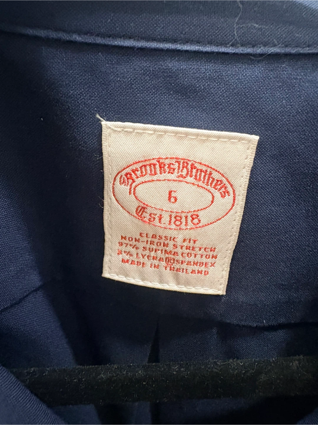 NWT BROOKS BROTHERS W Navy Non-Iron Shirt Size 6 - photo 2