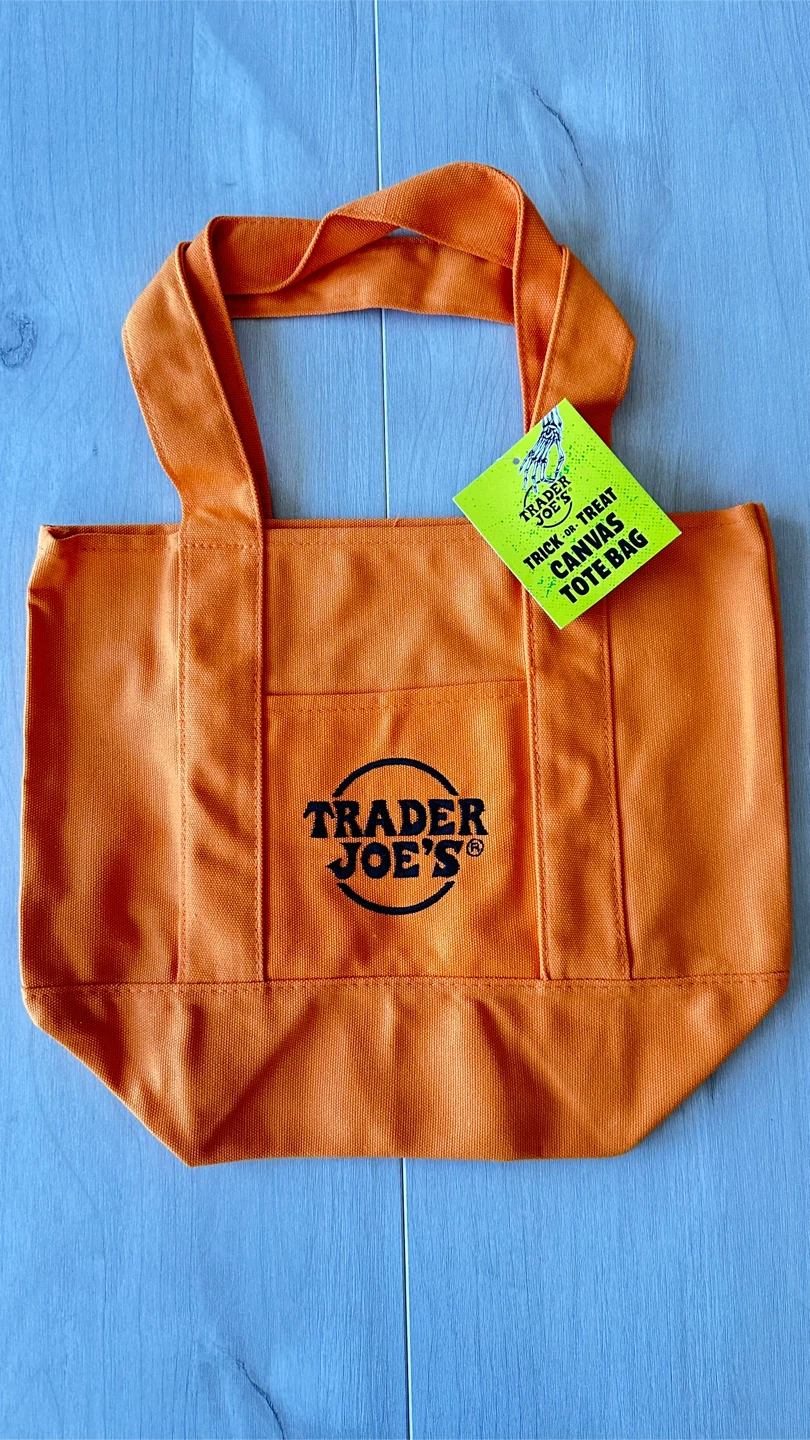 Trader Joe's Orange Mini Canvas Tote Bag 2025