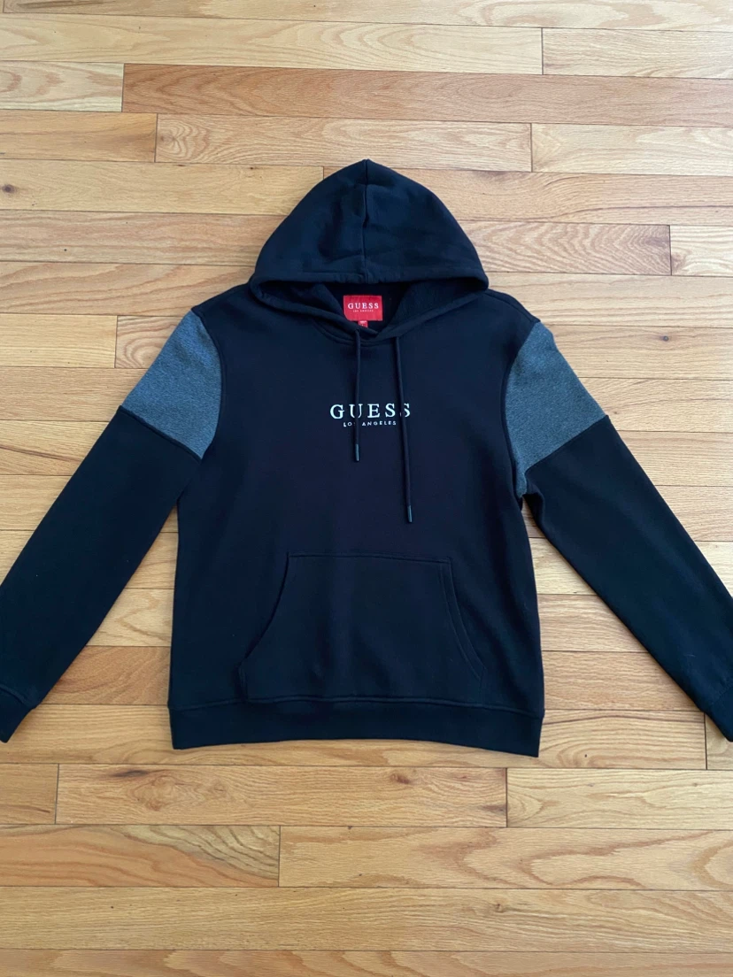Guess Los Angeles Hoodie Black Grey Large