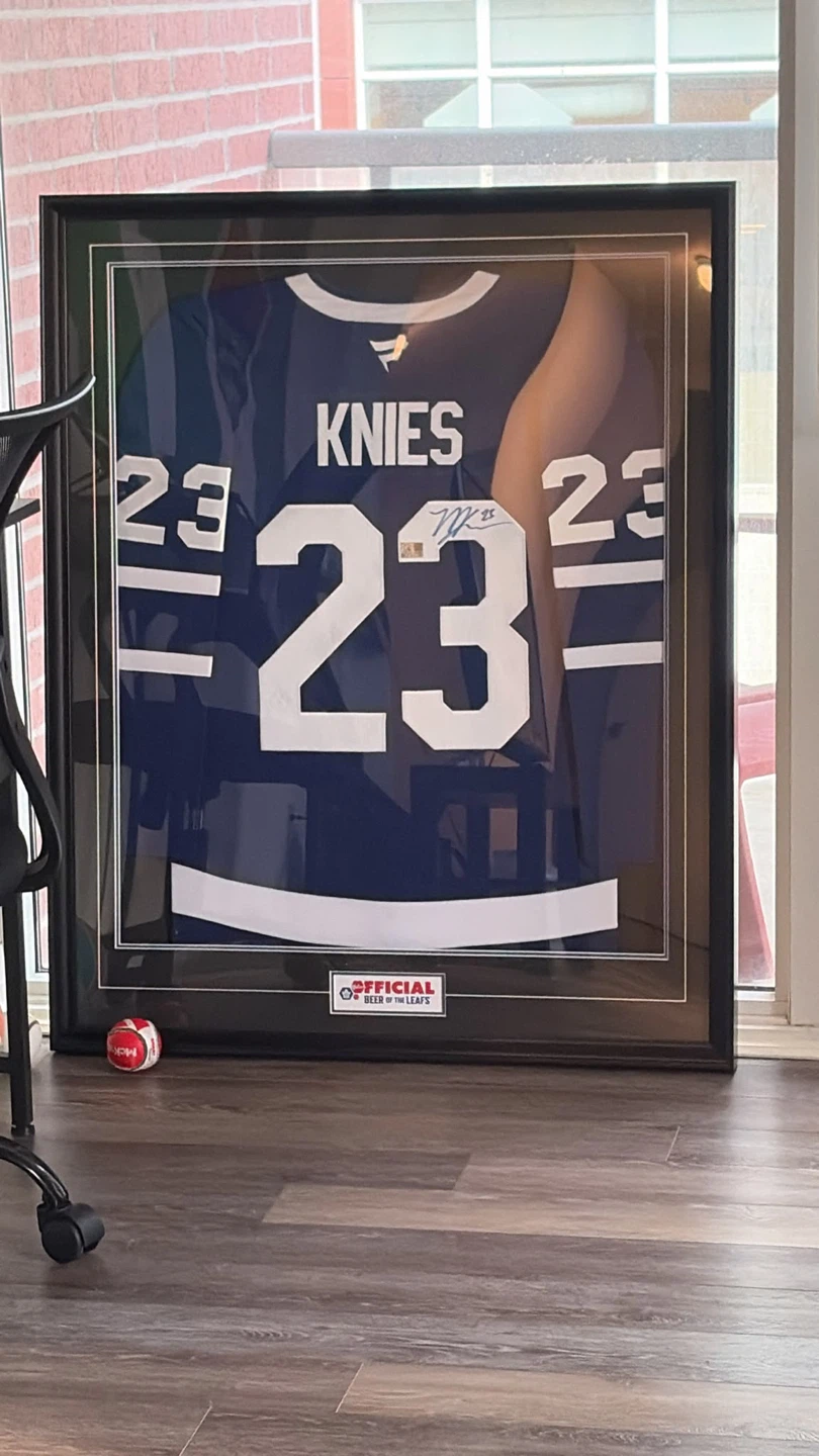 Framed Matthew Knies Toronto Maple Leafs Jersey