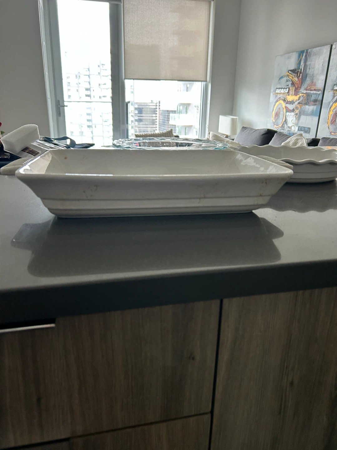 White Rectangular Ceramic Baking Dish - photo 2