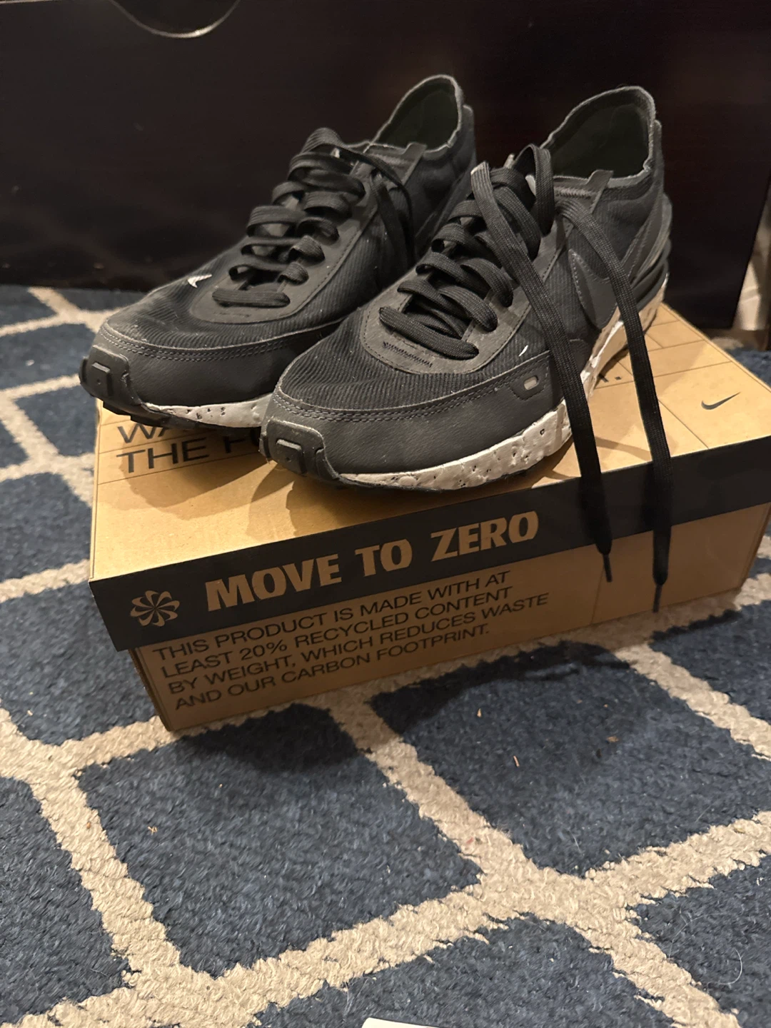 Nike Waffle One Crater Black Anthracite Size 10.5 ( OG Box)