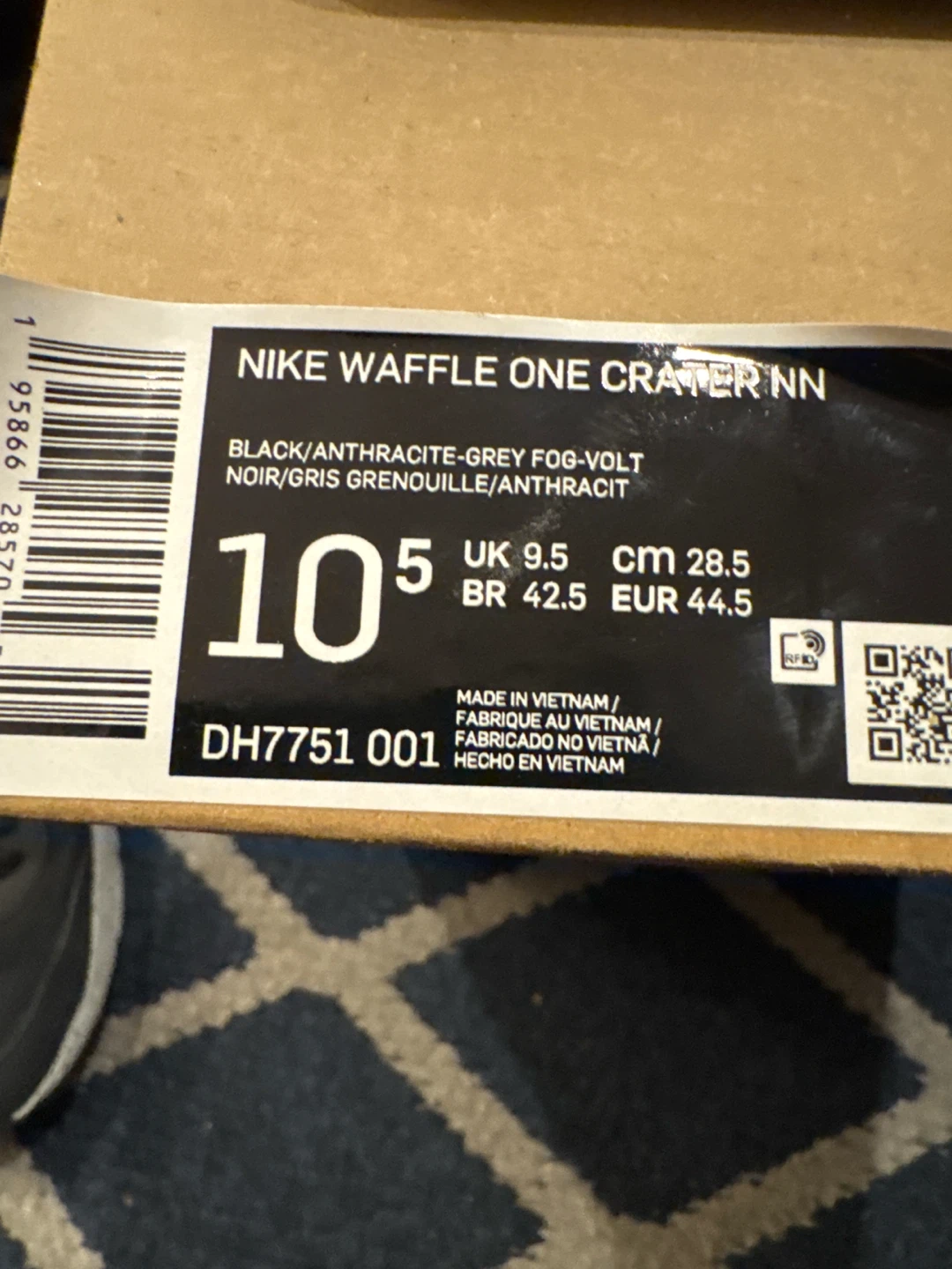 Nike Waffle One Crater Black Anthracite Size 10.5 ( OG Box) - photo 2