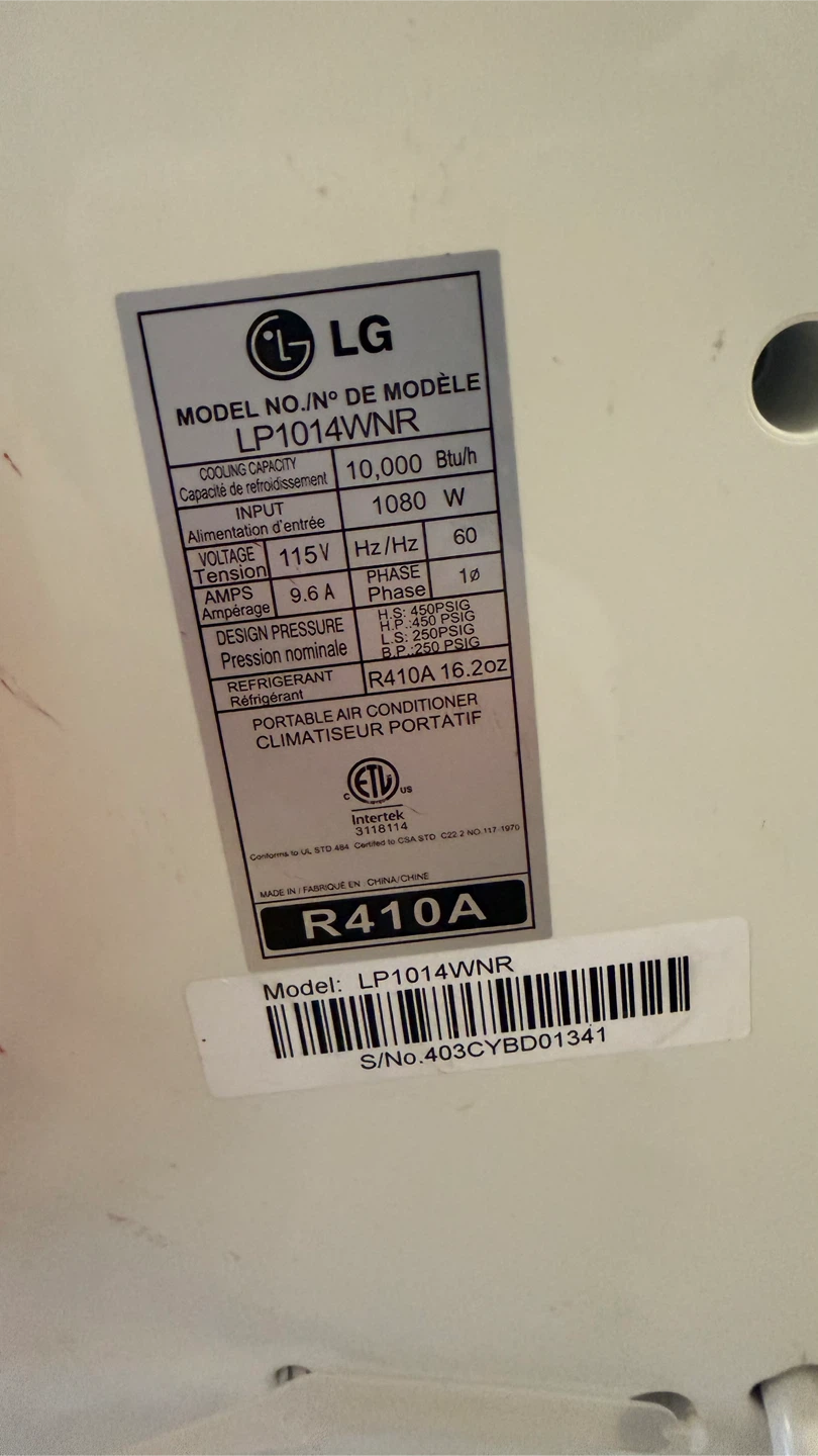 LG 10,000 BTU Portable Air Conditioner - photo 2