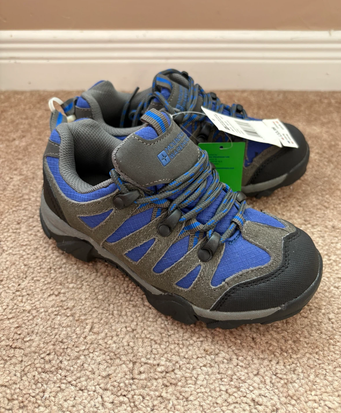 NEW, Mountain Warehouse Kids Waterproof Hiking Shoes, size 1.
