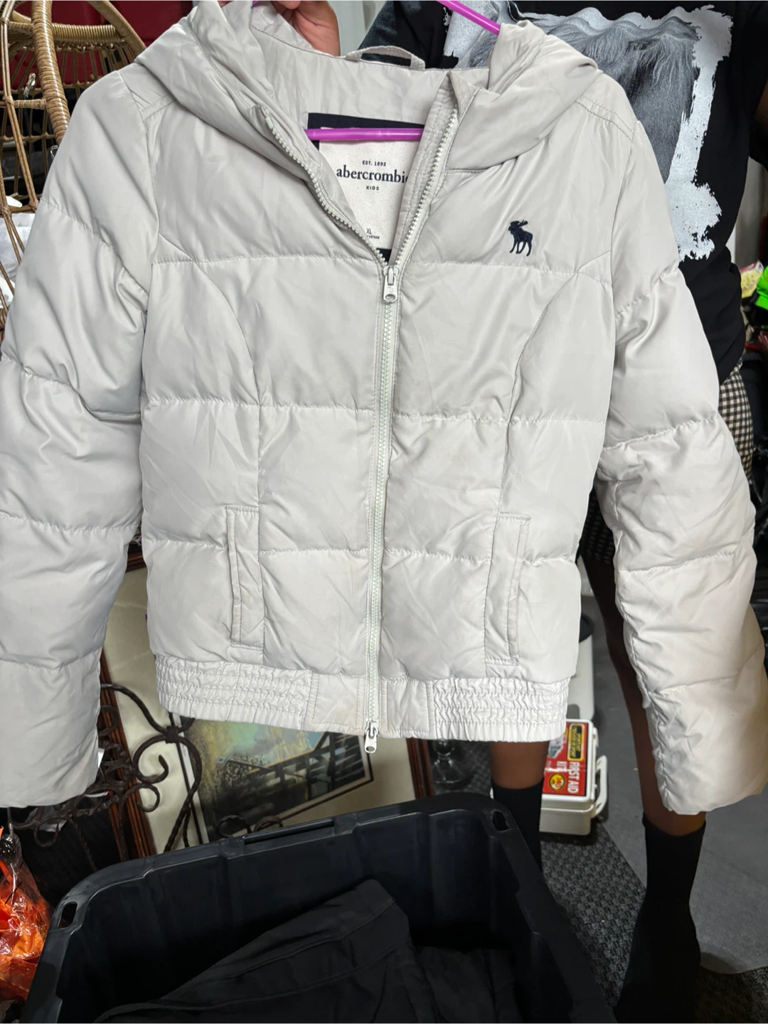 Abercrombie Kids Puffer Jacket - Cream - XL