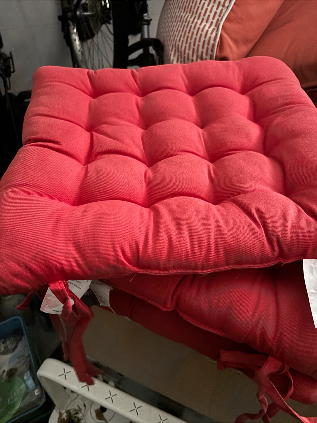 Set of 4 Red Seat Cushions - photo 2