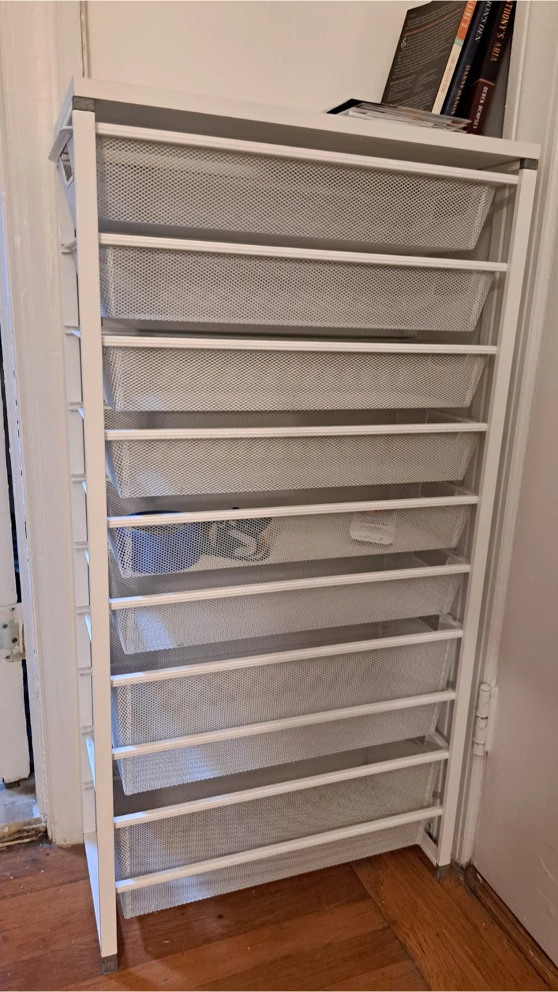 Tall White Metal Mesh Drawer Storage Unit - photo 2