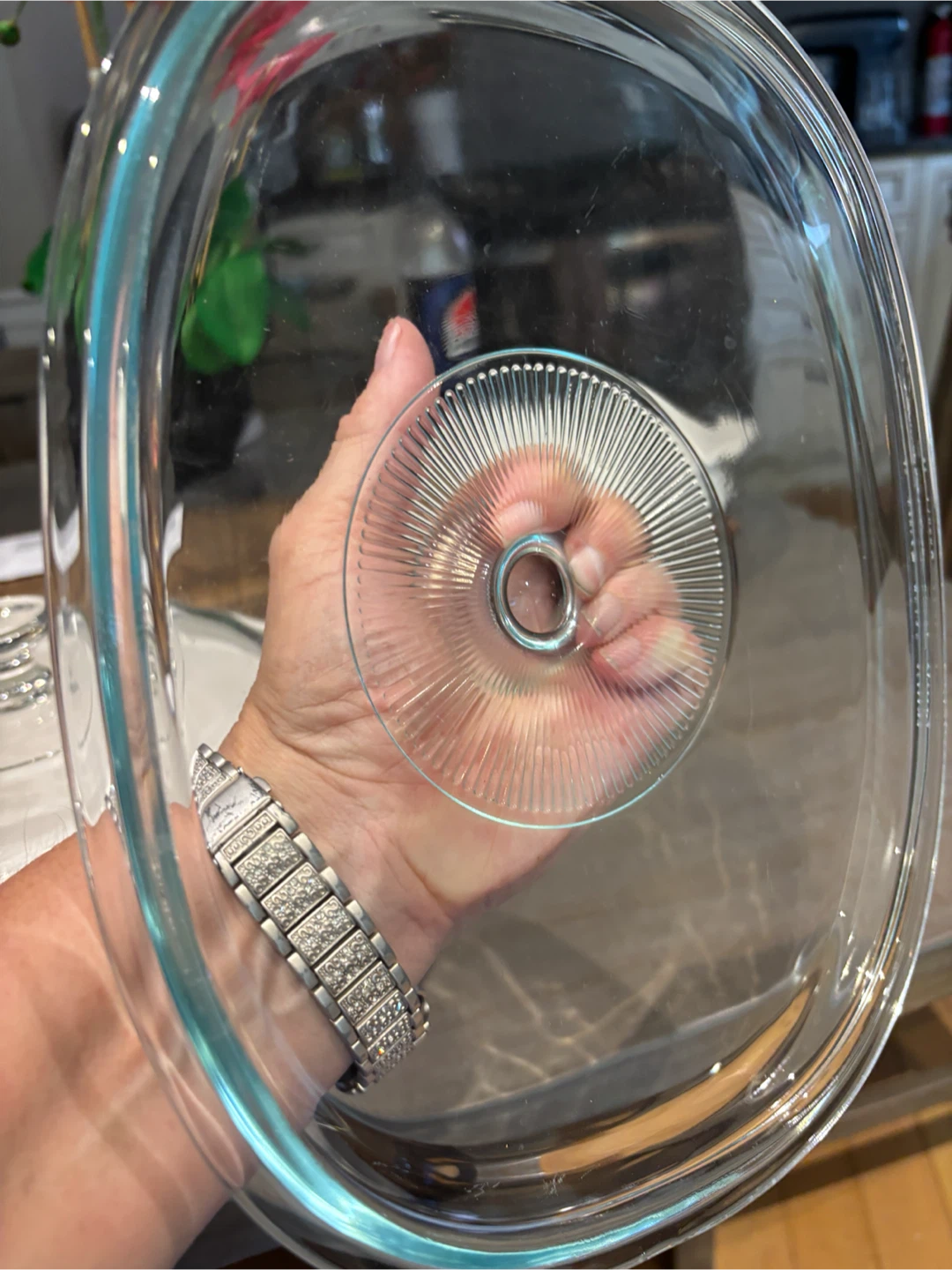 Glass lid for baking dish