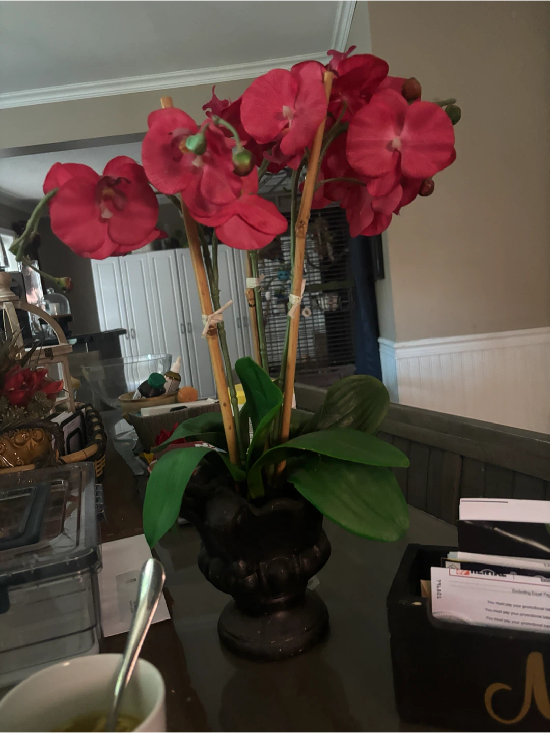 Artificial Red Orchid Arrangement