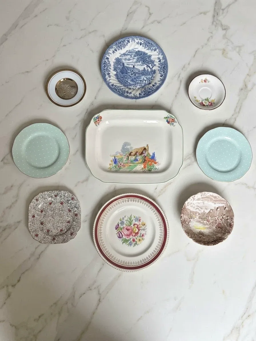 Unique Vintage Decorative Wall Plate Set (9 Pieces)🩵 - photo 3