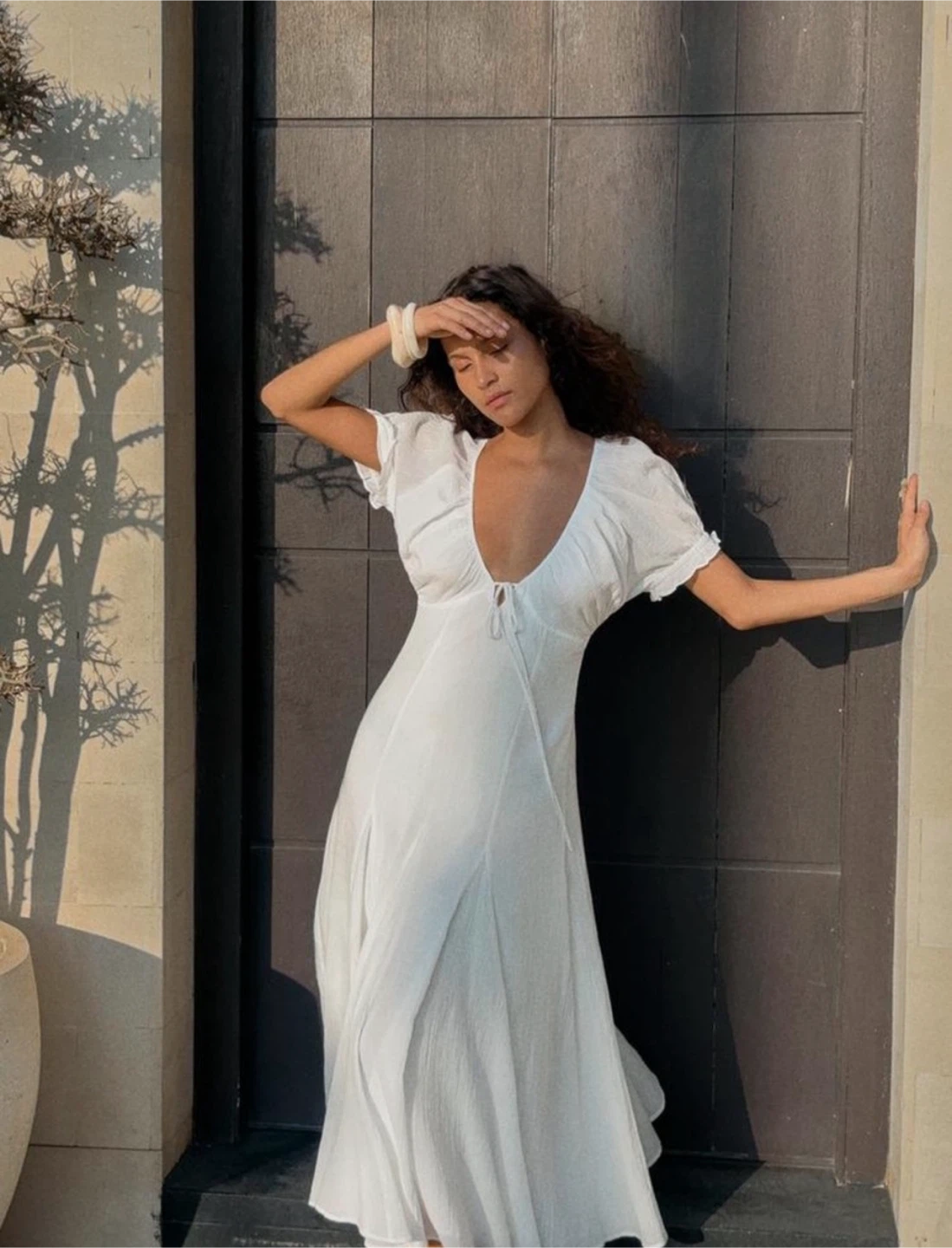White midi dress Zara NWT size m