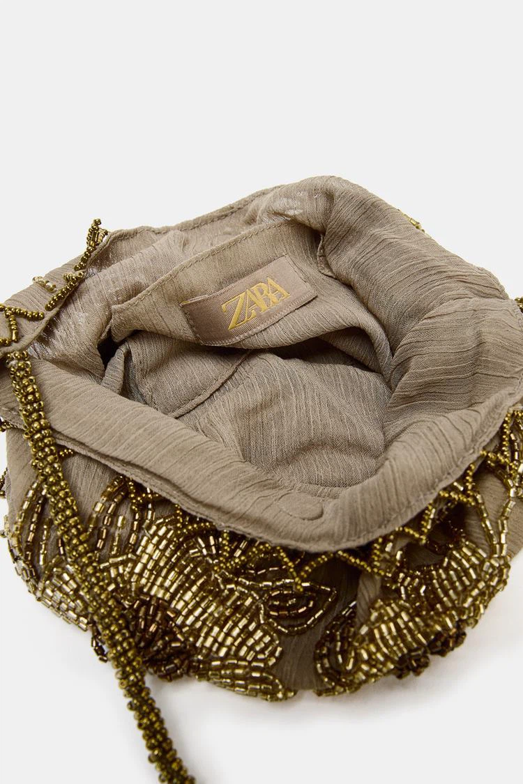 Zara Beaded Floral Handbag New - photo 5