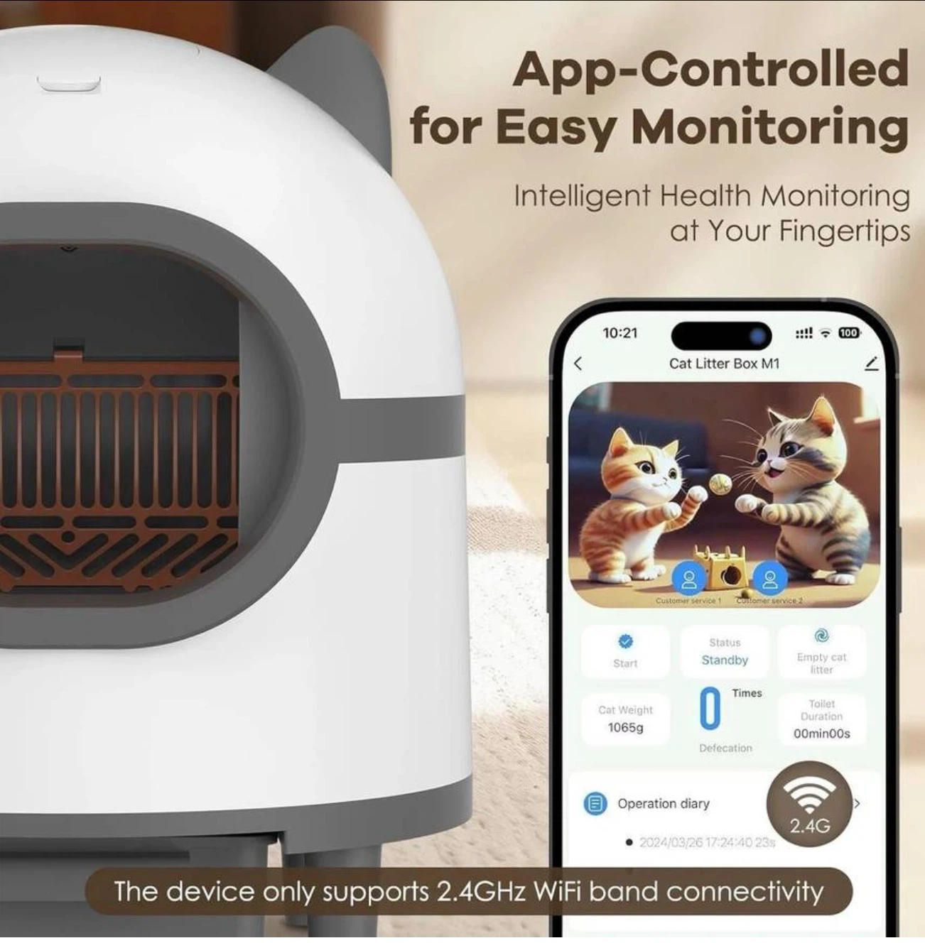M1 App-Controlled Smart Cat Litter Box - photo 2