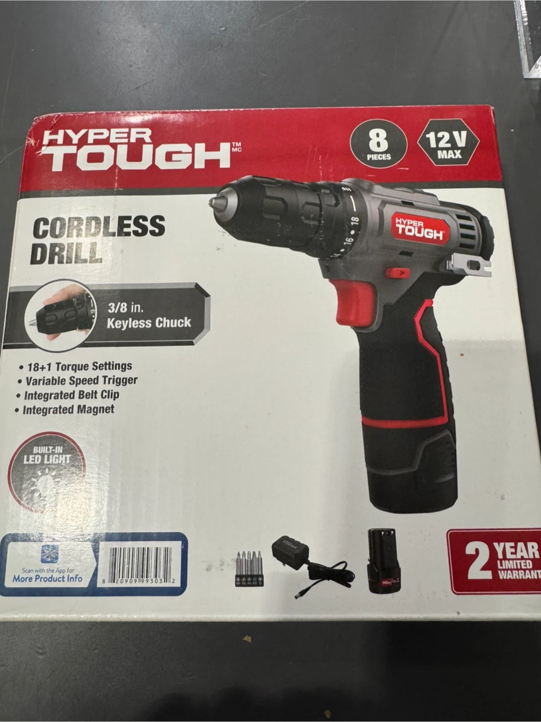 Hyper Tough 12V Max Cordless Drill 8-Piece Set