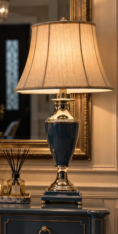 Pair of Blue and Gold Table Lamps. Each - photo 3