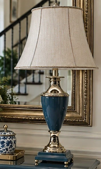 Pair of Blue and Gold Table Lamps. Each - photo 4