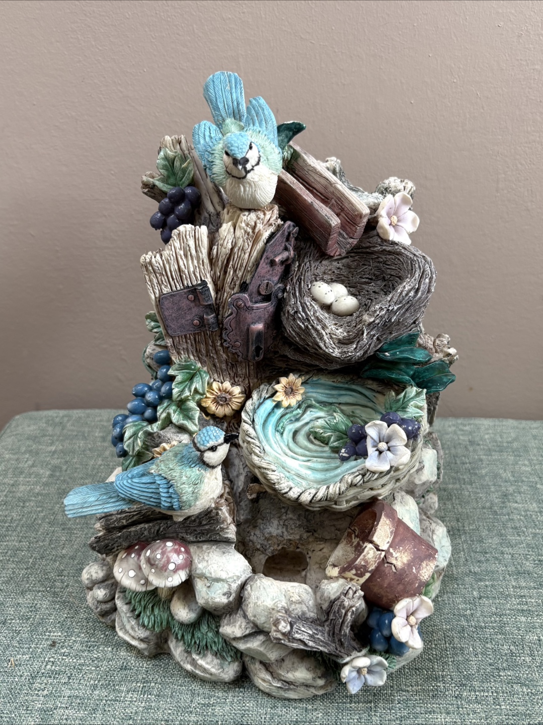 Blue Jay Decorative Heavy Stone Fountain