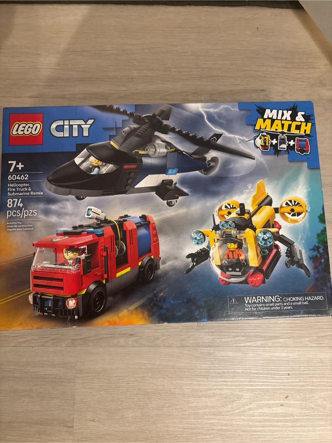 LEGO City 60462 Helicopter, Fire Truck & Submarine Remix
