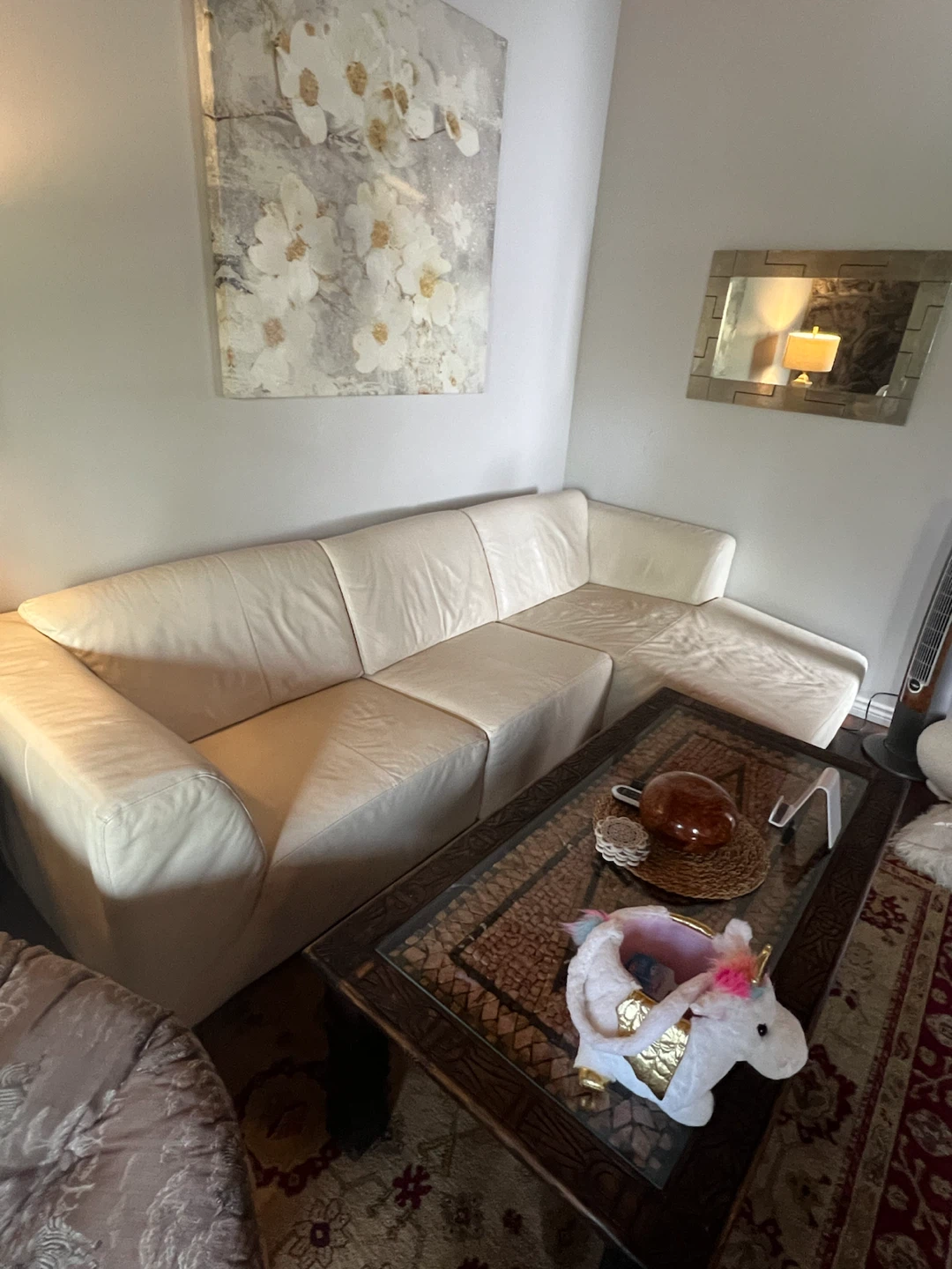 EQ3 Cream Leather Morton Sectional Sofa *Can Deliver* - photo 4