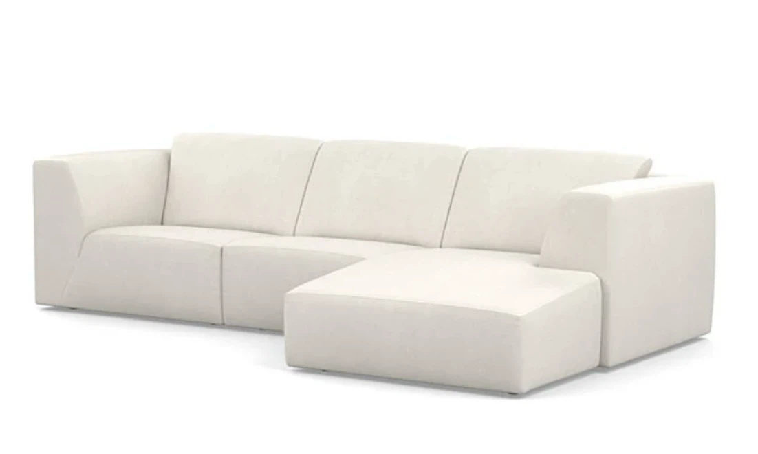 EQ3 Cream Leather Morton Sectional Sofa *Can Deliver* - photo 5