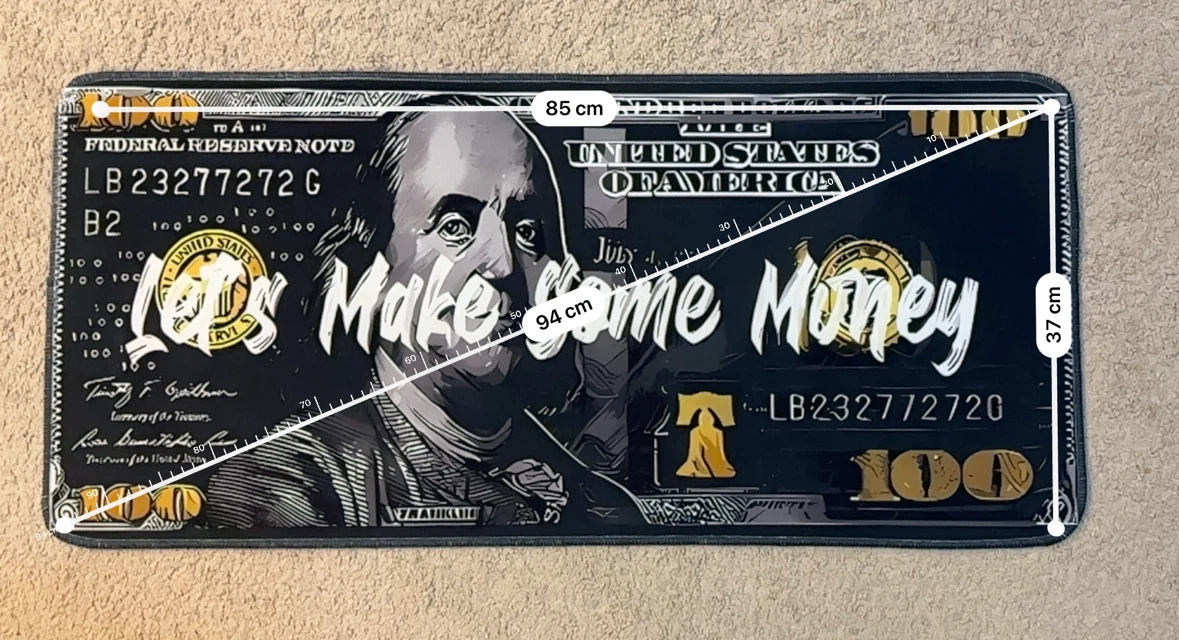Desk Mat: 100 Dollar Bill design