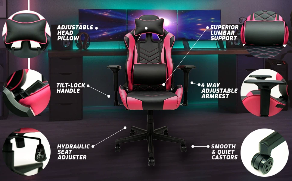 🔥🔥Brand New Gaming Chair (Black or Black/Pink) - photo 2