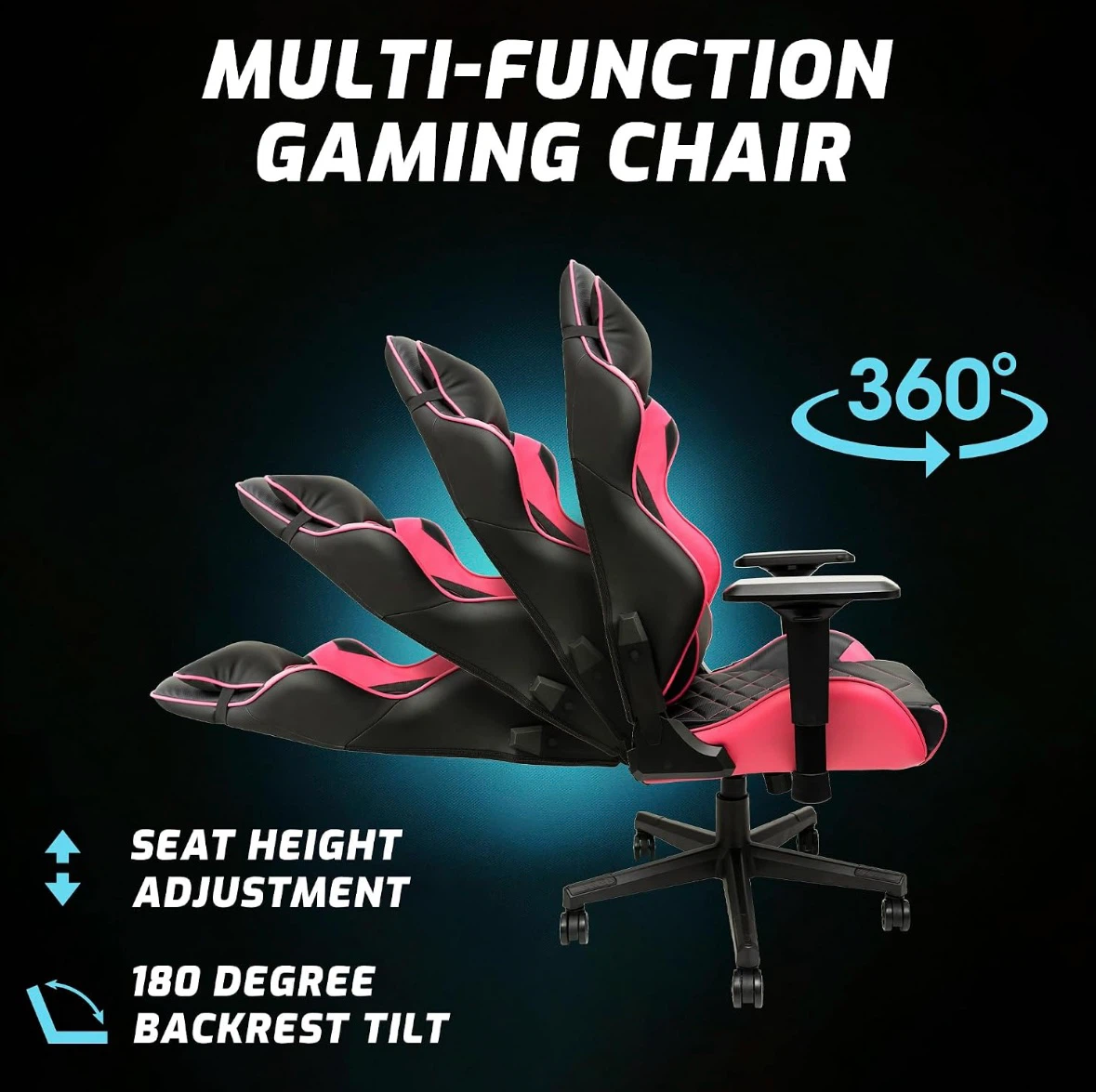 🔥🔥Brand New Gaming Chair (Black or Black/Pink) - photo 4
