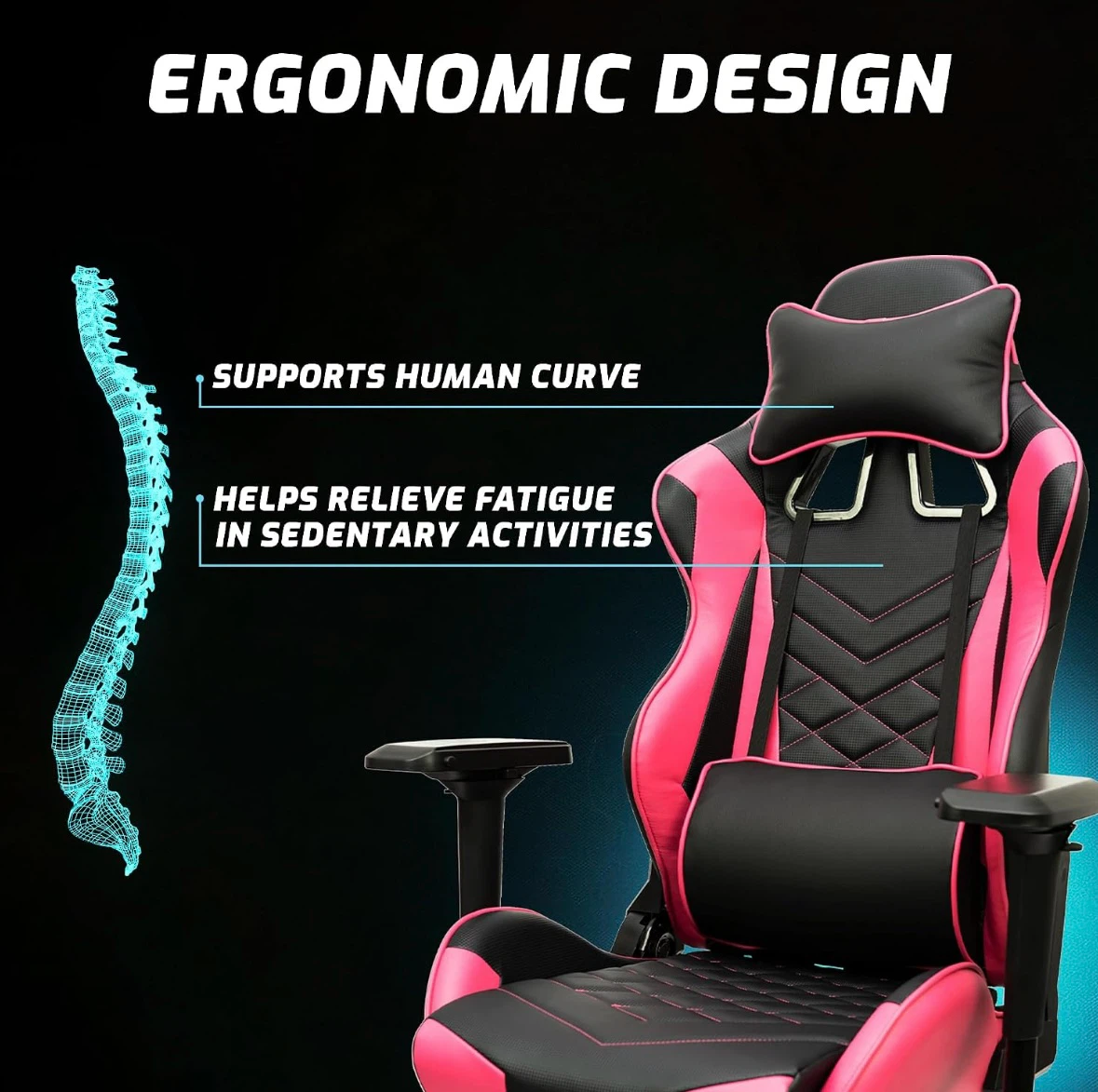 🔥🔥Brand New Gaming Chair (Black or Black/Pink) - photo 5