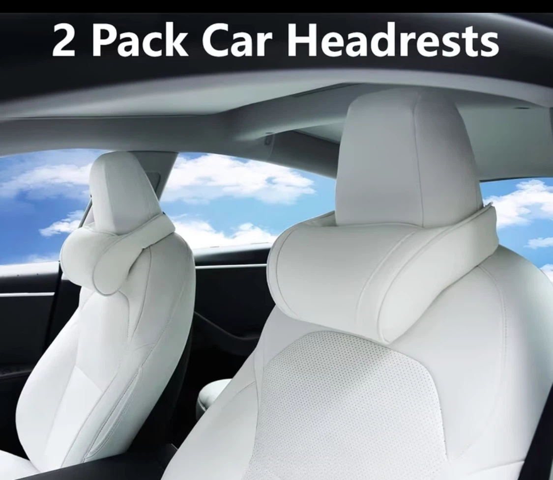 Tesla Model S/3/X/Y Memory Foam Headrest Pillows (2 Pack) - photo 2