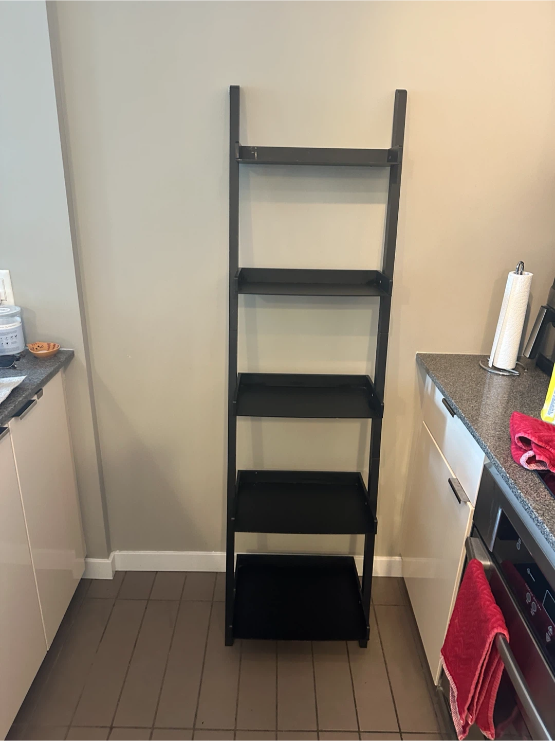 Black 5-Tier Ladder Shelf