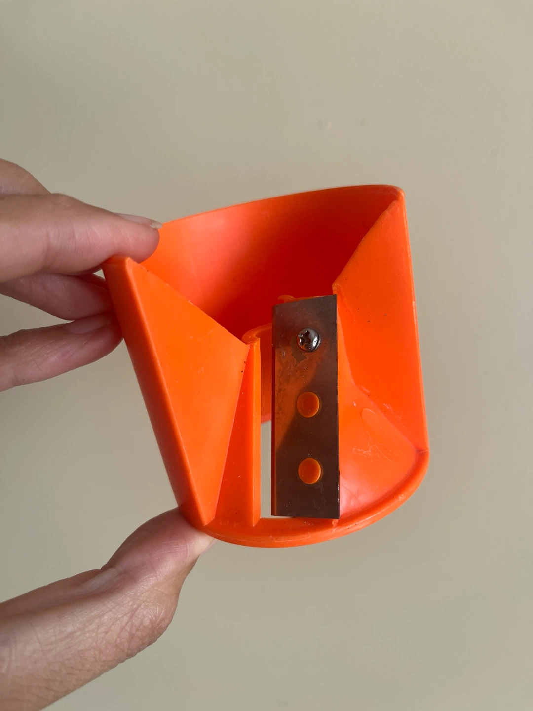 Bright Orange Plastic Pencil Sharpener