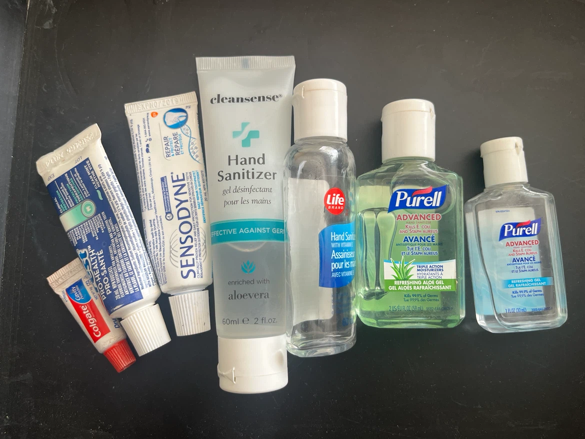 Free hand sanitizers & toothpaste