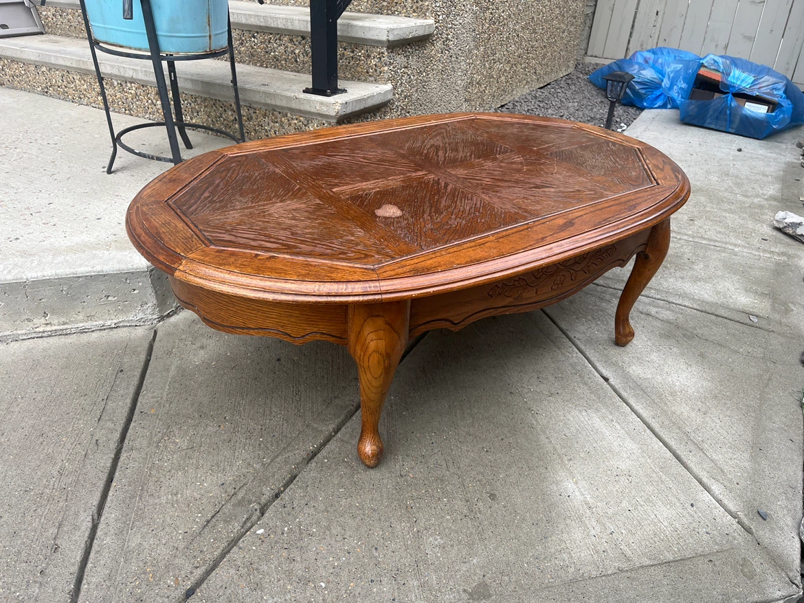 Oval Wood Coffee Table