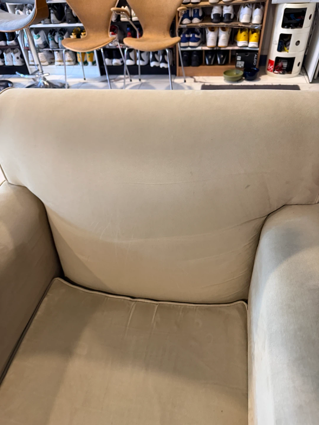 Beige Upholstered Armchair - photo 2